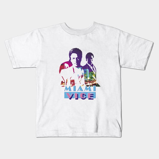 Miami Vice Crockett And Tubbs Kids T-Shirt by fauzifilaone